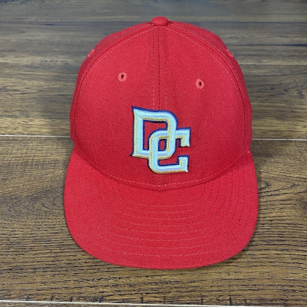 New Era Washington Nationals DC Hat Red Sz 6 7/8 Alternate Logo Cap Made in USA